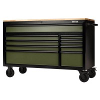Draper BUNKER® Workbench Roller Tool Cabinet, 10 Drawer, 56\", Green £1,411.00